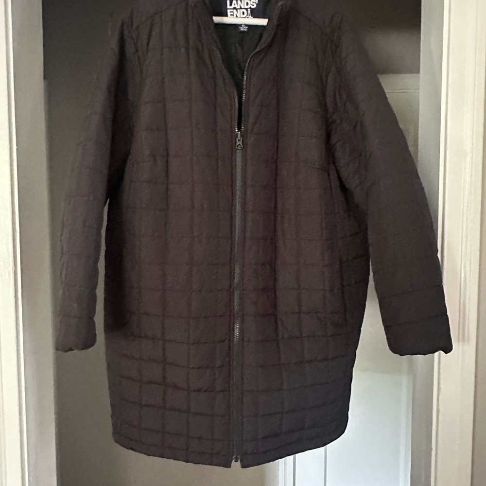 Lands' End Women's Black Ski/Snow/Rain Squall 3 in One Coat - Picture 3 of 4